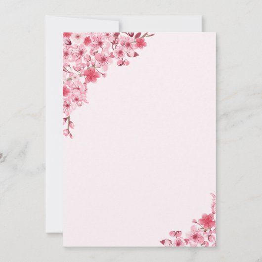 Cherry Blossom Wedding – Sakura Floral Wedding 招待状 (裏面)