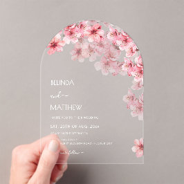  Cherry Blossom White  Wedding アクリル招待状