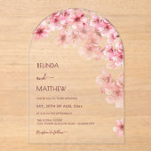  Cherry Blossom White  Wedding アクリル招待状 (正面)