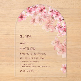  Cherry Blossom White  Wedding アクリル招待状