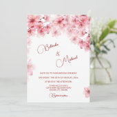  Cherry Blossom White  Wedding 招待状 (スタンド正面)