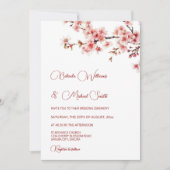 Cherry Blossom White Wedding 招待状 (正面)