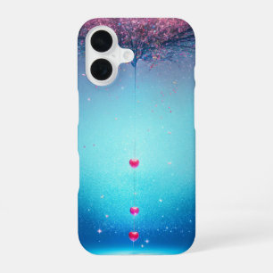 Cherry Blossom Wish Heart Drop Phone Case iPhone 16ケース