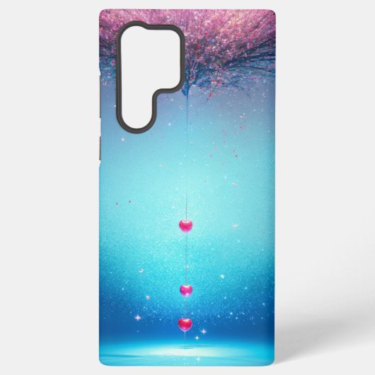 Cherry Blossom Wish Heart Drop Phone Case Samsung Galaxyケース (裏面)