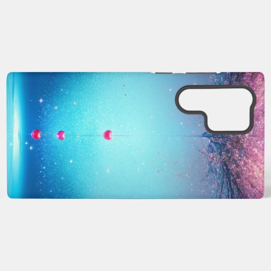 Cherry Blossom Wish Heart Drop Phone Case Samsung Galaxyケース (裏面横)