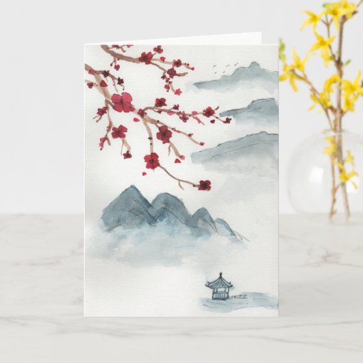 Cherry Blossoms カード (黄色い花)