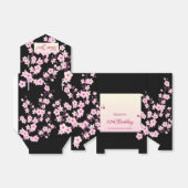 Cherry Blossoms Black Pink Birthday フェイバーボックス (折り畳みなし)