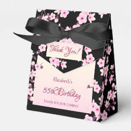 Cherry Blossoms Black Pink Birthday フェイバーボックス