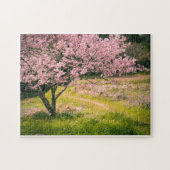 Cherry blossoms blooming in the rural hill ジグソーパズル (横)