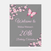 Cherry Blossoms Butterfly Birthday アクリルサイン (正面)