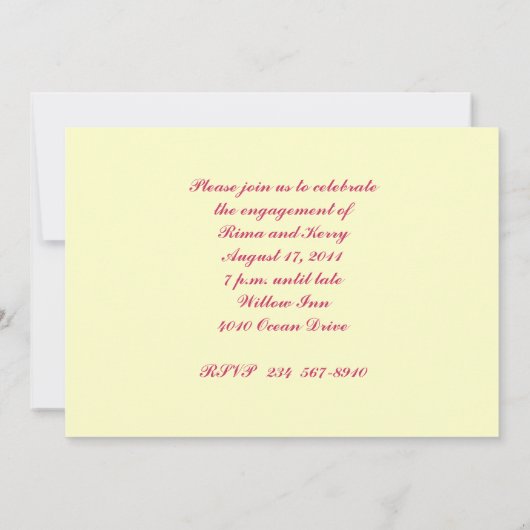 Cherry Blossoms Engagement Invitation 招待状 (裏面)