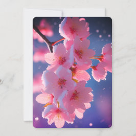 Cherry Blossoms in Snow Save the Date Card - Winte 招待状