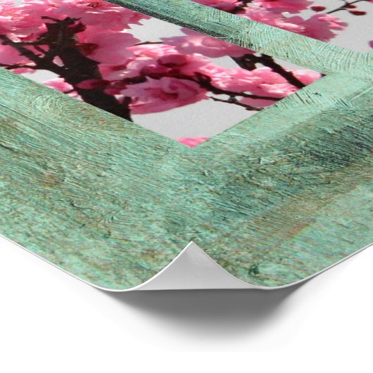 Cherry Blossoms in Window ポスター (角)