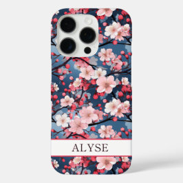 Cherry Blossoms Japanese Sakura Monogrammed iPhone 16 Proケース
