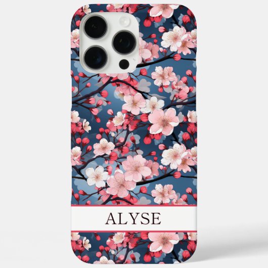 Cherry Blossoms Japanese Sakura Monogrammed Case-Mate iPhoneケース (裏面)