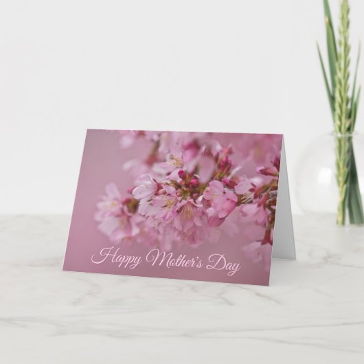 Cherry Blossoms Mother's Day Pale Pink Reflections カード (正面)