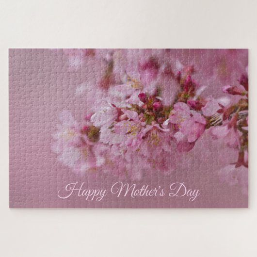 Cherry Blossoms Mother's Day Pale Pink Reflections ジグソーパズル (横)