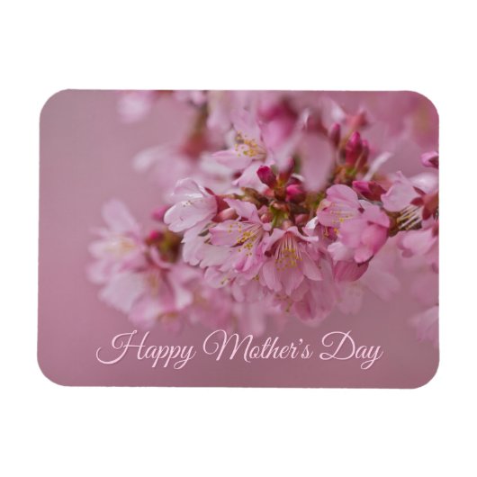 Cherry Blossoms Mother's Day Pale Pink Reflections マグネット (横)