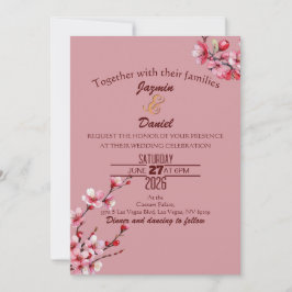 Cherry Blossoms Pastel Pink  Invitation 招待状