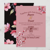 Cherry Blossoms Pastel Pink  Invitation 招待状 (正面/裏面)