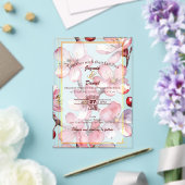 Cherry Blossoms Pink Lavender Watercolor Clear Box アクリル招待状 (インサイチュ (ウェディング))