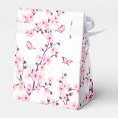Cherry Blossoms Pink White Custom Wedding フェイバーボックス (裏面サイド)