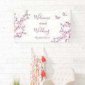 Cherry Blossoms Pink White Wedding   横断幕 (インサイチュ)
