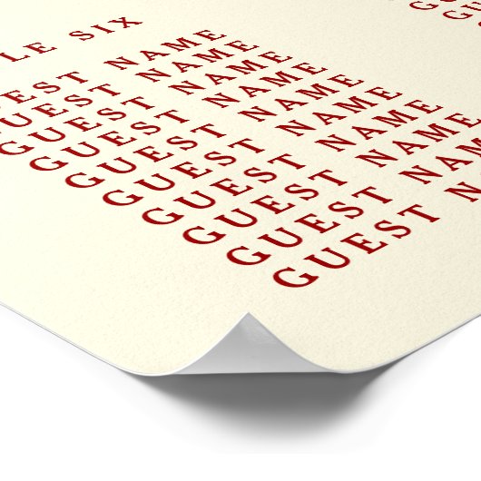 Cherry  Blossoms & Red Lanterns | Seating Chart ポスター (角)