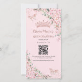 Cherry Blossoms Rose Gold Photo Booth Quinceanera  セーブザデート (裏面)