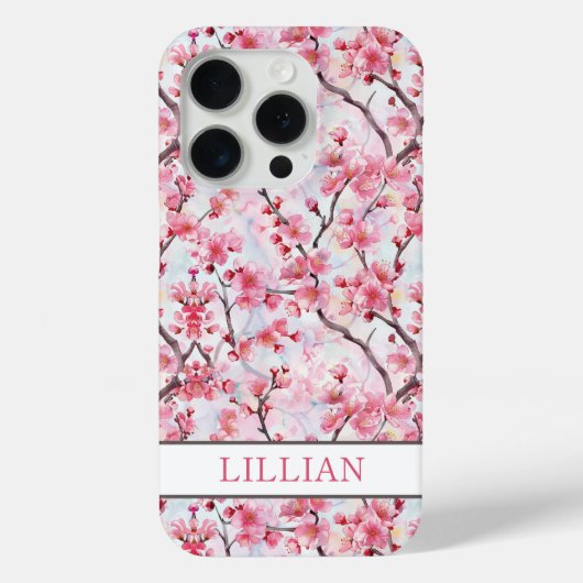 Cherry Blossoms Sakura Monogrammed Case-Mate iPhoneケース (裏面)