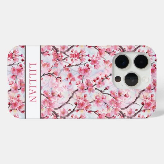 Cherry Blossoms Sakura Monogrammed Case-Mate iPhoneケース (裏面 (横))