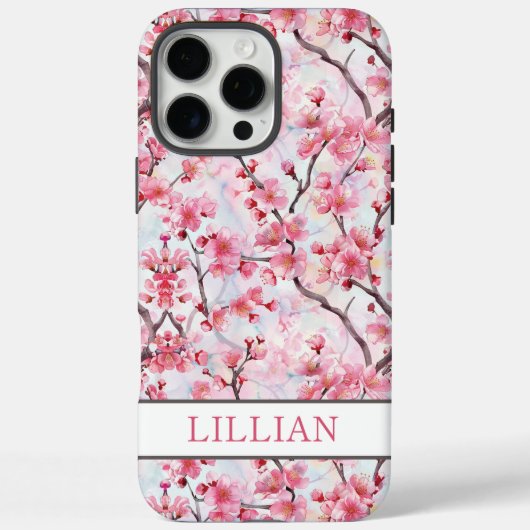 Cherry Blossoms Sakura Monogrammed Case-Mate iPhoneケース (裏面)