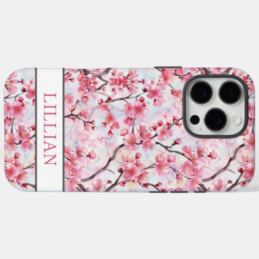 Cherry Blossoms Sakura Monogrammed Case-Mate iPhoneケース (裏面 (横))