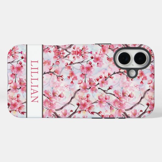 Cherry Blossoms Sakura Monogrammed Case-Mate iPhoneケース (裏面 (横))