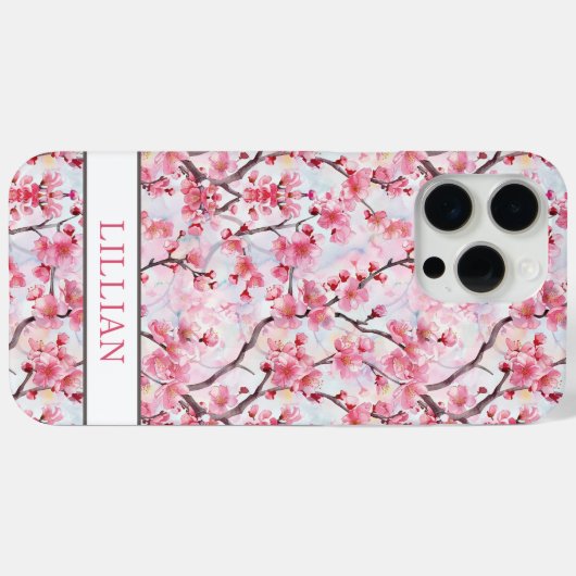 Cherry Blossoms Sakura Monogrammed Case-Mate iPhoneケース (裏面 (横))