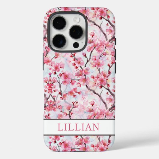 Cherry Blossoms Sakura Monogrammed Case-Mate iPhoneケース (裏面)