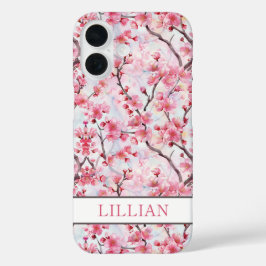 Cherry Blossoms Sakura Monogrammed iPhone 16ケース