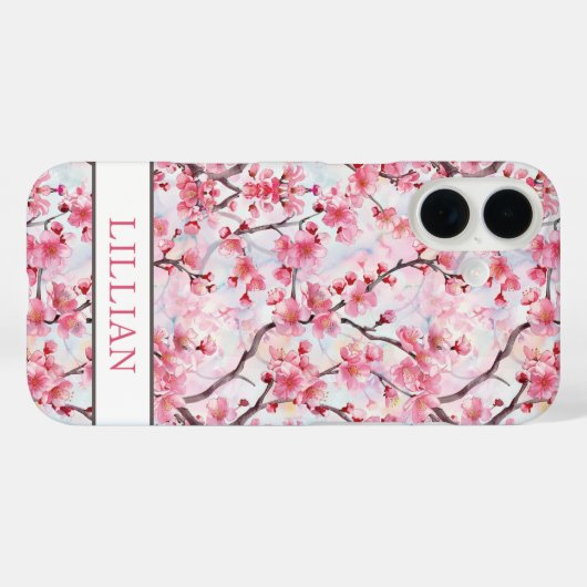 Cherry Blossoms Sakura Monogrammed Case-Mate iPhoneケース (裏面 (横))