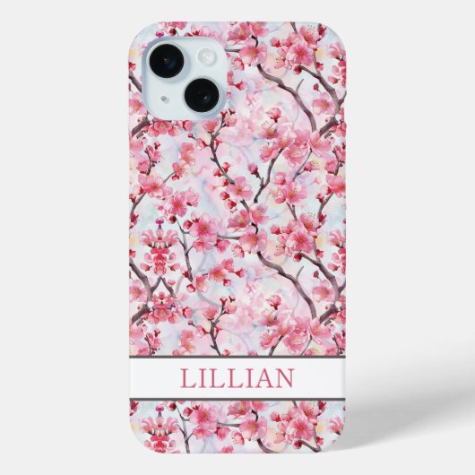 Cherry Blossoms Sakura Monogrammed Case-Mate iPhoneケース (裏面)