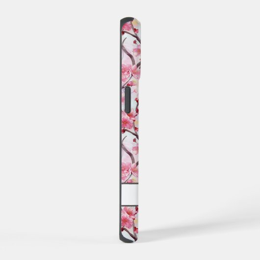 Cherry Blossoms Sakura Monogrammed iPhone 15ケース (右側面)