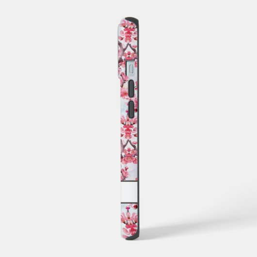 Cherry Blossoms Sakura Monogrammed iPhone 15ケース (左側面)