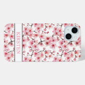 Cherry Blossoms Sakura Pattern Monogrammed Case-Mate iPhoneケース (裏面 (横))