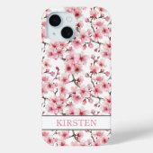 Cherry Blossoms Sakura Pattern Monogrammed Case-Mate iPhoneケース (裏面)