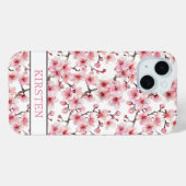 Cherry Blossoms Sakura Pattern Monogrammed Case-Mate iPhoneケース (裏面 (横))