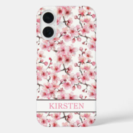 Cherry Blossoms Sakura Pattern Monogrammed iPhone 16ケース