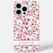 Cherry Blossoms Sakura Pattern Monogrammed Case-Mate iPhoneケース (裏面)