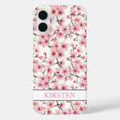 Cherry Blossoms Sakura Pattern Monogrammed Case-Mate iPhoneケース (裏面)