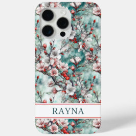 Cherry Blossoms Sakura Print Monogrammed iPhone 15 Pro Maxケース