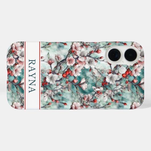 Cherry Blossoms Sakura Print Monogrammed Case-Mate iPhoneケース (裏面 (横))