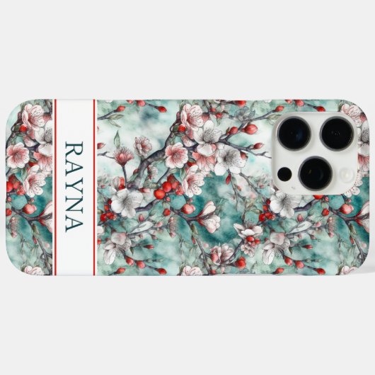 Cherry Blossoms Sakura Print Monogrammed Case-Mate iPhoneケース (裏面 (横))